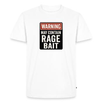 Avertissement Peut contenir un appât de rage, drôle de dicton - T-shirt Premium bio Homme - blanc - Devant - Nico (187cm)