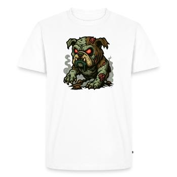 Bouledogue mort-vivant - T-shirt Premium bio Homme - blanc - Devant - Nico (187cm)