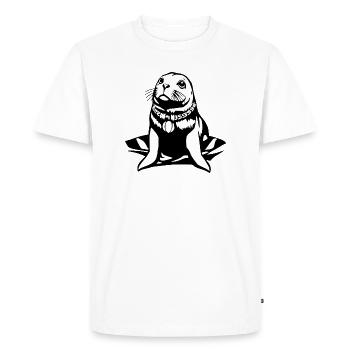 Seal Seal T-shirt Gift Northern Germany - Men's Premium Organic T-Shirt - white - Front - Nico (187cm)