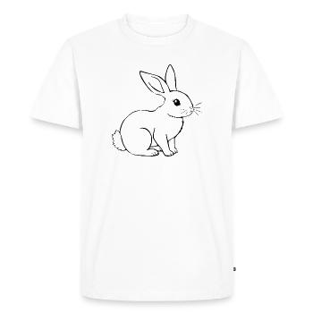 Bunny Rabbit T-shirt Gift - Men's Premium Organic T-Shirt - white - Front - Nico (187cm)