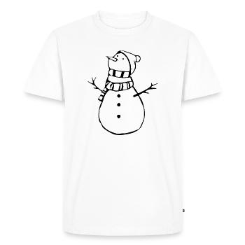 Schneemann_T shirt_Geschenk - Men's Premium Organic T-Shirt - white - Front - Nico (187cm)