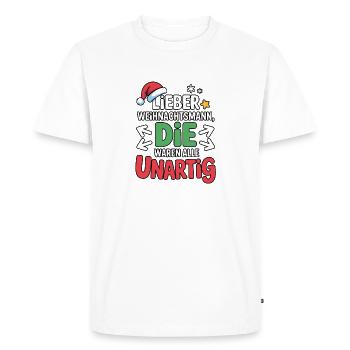 Cher Père Noël Naughty Design - T-shirt Premium bio Homme - blanc - Devant - Nico (187cm)