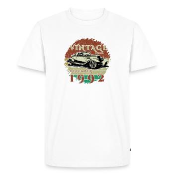 33ème Anniversaire - Classique - Millésime depuis 12/1992 - T-shirt Premium bio Homme - blanc - Devant - Nico (187cm)