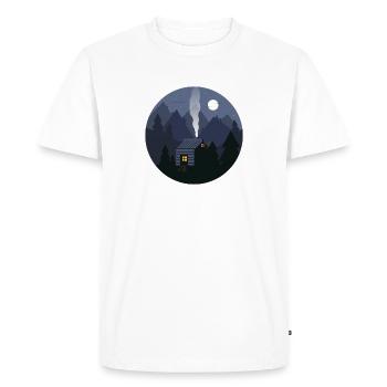 Nightfall Cabin in Pines - Men's Premium Organic T-Shirt - white - Front - Nico (187cm)