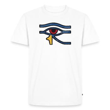 Eye of Horus Blue Line - Men's Premium Organic T-Shirt - white - Front - Nico (187cm)