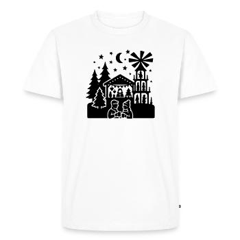 Silhouette du marché de Noël - T-shirt Premium bio Homme - blanc - Devant - Nico (187cm)