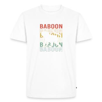 Babouin Babouin Primate Singe Singe - T-shirt Premium bio Homme - blanc - Devant - Nico (187cm)