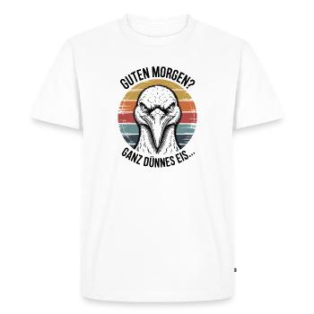 Cigogne Mince Glace Art - T-shirt Premium bio Homme - blanc - Devant - Nico (187cm)