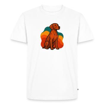Vizsla Dog in Retro Palette - Men's Premium Organic T-Shirt - white - Front - Nico (187cm)