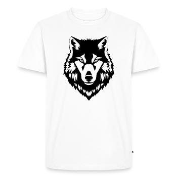 Loup T-shirt Noir et Blanc Cadeau - T-shirt Premium bio Homme - blanc - Devant - Nico (187cm)