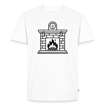 Cozy Christmas fireplace with fire - Men's Premium Organic T-Shirt - white - Front - Nico (187cm)