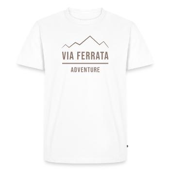 Via Ferrata Adventure - Men's Premium Organic T-Shirt - white - Front - Nico (187cm)