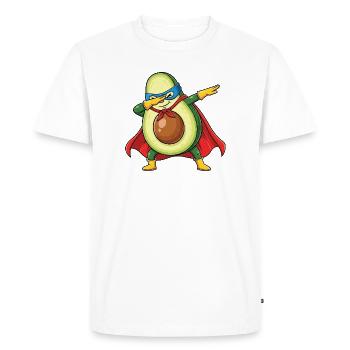 Avocado Held Vegetables Strong Vegan Role Model - Men's Premium Organic T-Shirt - white - Front - Nico (187cm)
