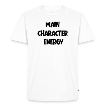 Main Character Energy Positive - Men's Premium Organic T-Shirt - white - Front - Nico (187cm)