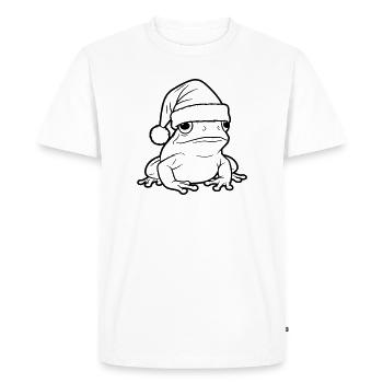 Grenouille de Noël drôle avec une casquette - T-shirt Premium bio Homme - blanc - Devant - Nico (187cm)
