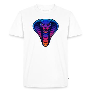 Neon Cobra Gradient Illustration - Men's Premium Organic T-Shirt - white - Front - Nico (187cm)
