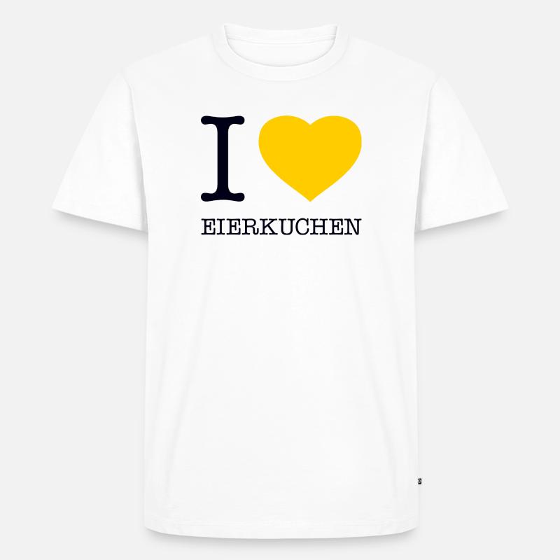 I love Eierkuchen - Männer Premium Bio T-Shirt - Weiß