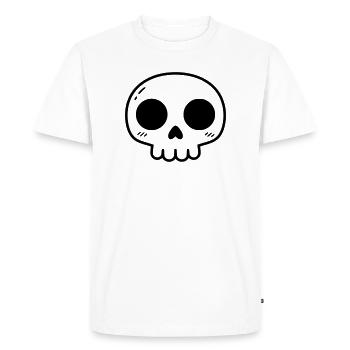 Crâne Kawaii mignon | Mignon et effrayant - T-shirt Premium bio Homme - blanc - Devant - Nico (187cm)