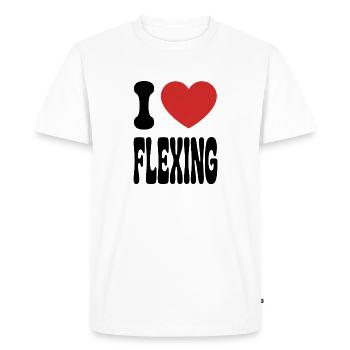 J’adore fléchir Musculation Gym Workout - T-shirt Premium bio Homme - blanc - Devant - Nico (187cm)