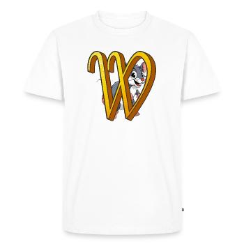 Lettre W - T-shirt Premium bio Homme - blanc - Devant - Nico (187cm)