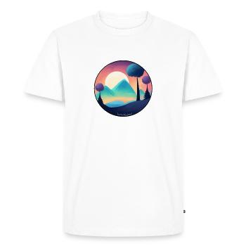 Sérénité des Montagnes Pastel - T-shirt Premium bio Homme - blanc - Devant - Nico (187cm)