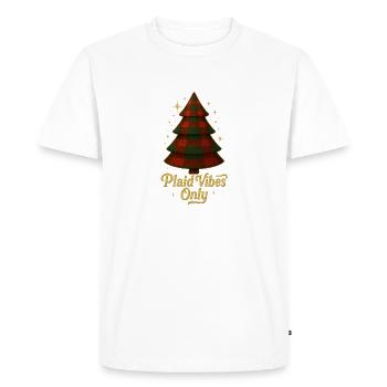 Plaid Vibes Only - Papier peint de Noël à carreaux tendance - T-shirt Premium bio Homme - blanc - Devant - Nico (187cm)