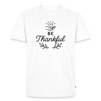 Soyez reconnaissant - T-shirt Premium bio Homme - blanc - Devant - Nico (187cm)