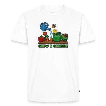 Pixel Garden : Planter et cultiver - T-shirt Premium bio Homme - blanc - Devant - Nico (187cm)