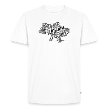 Ukraine Carte Mandala Kiev Culture Slave - T-shirt Premium bio Homme - blanc - Devant - Nico (187cm)
