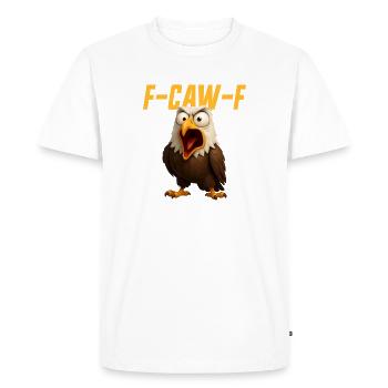 F-Caw-F Aigle Drôle d’Aigle FCAWF F Caw F - T-shirt Premium bio Homme - blanc - Devant - Nico (187cm)