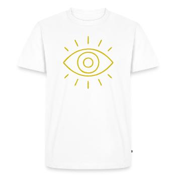 Golden Eye Glow Pattern - Men's Premium Organic T-Shirt - white - Front - Nico (187cm)