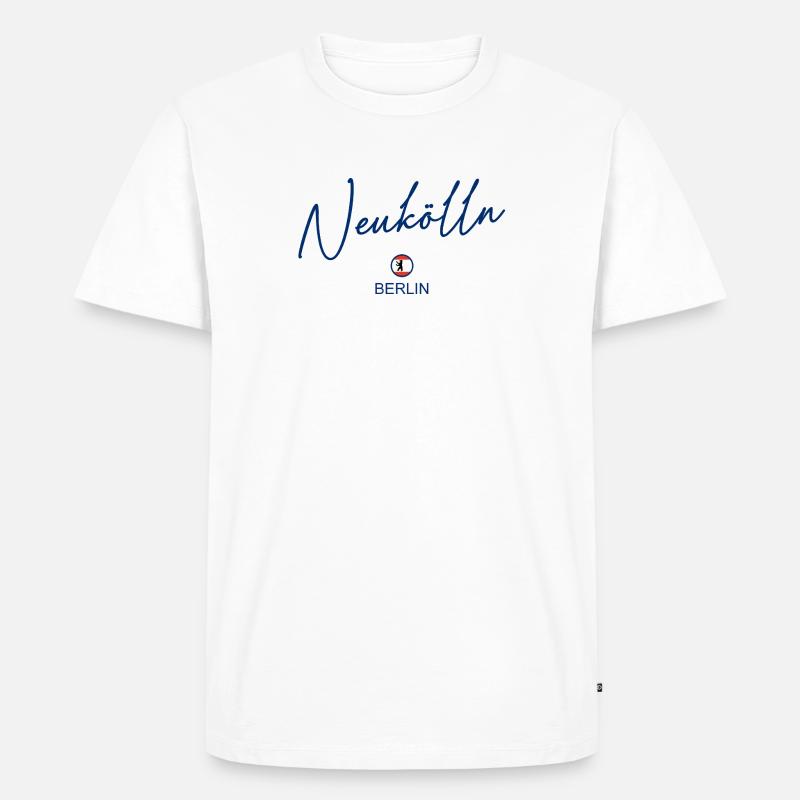 Neukölln - Berlin Flagge - Berliner Bär - Männer Premium Bio T-Shirt - Weiß