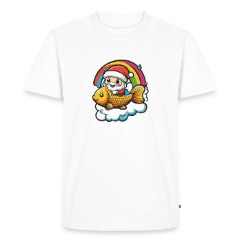 Poisson rouge Père Noël Noël - T-shirt Premium bio Homme - blanc - Devant - Nico (187cm)