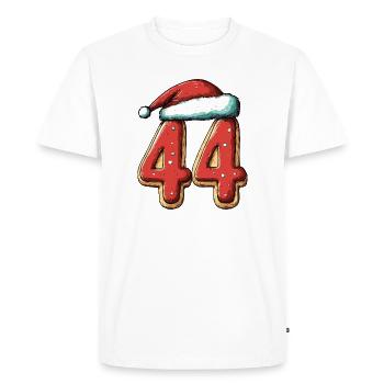 44 Numéro Biscuit Noël - T-shirt Premium bio Homme - blanc - Devant - Nico (187cm)