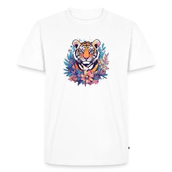 Magie de la fleur de tigre - T-shirt Premium bio Homme - blanc - Devant - Nico (187cm)
