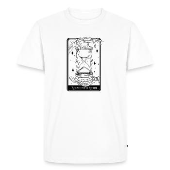 Memento Mori – Classique du design de sablier - T-shirt Premium bio Homme - blanc - Devant - Nico (187cm)