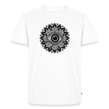L’œil mystique dans le mandala – Symbole spirituel - T-shirt Premium bio Homme - blanc - Devant - Nico (187cm)