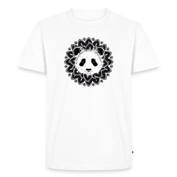 Panda Mandala – Harmonious Animal Motif - Men's Premium Organic T-Shirt - white - Front - Nico (187cm)