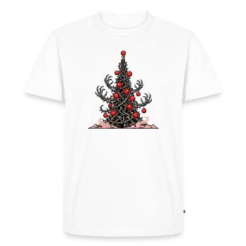 Creepy Skeleton Christmas Tree Horror Christmas - Men's Premium Organic T-Shirt - white - Front - Nico (187cm)