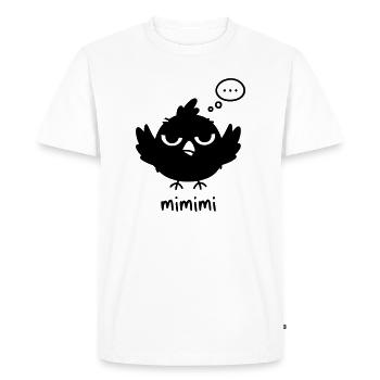 Funny Bird with Mimimi Humor - Men's Premium Organic T-Shirt - white - Front - Nico (187cm)
