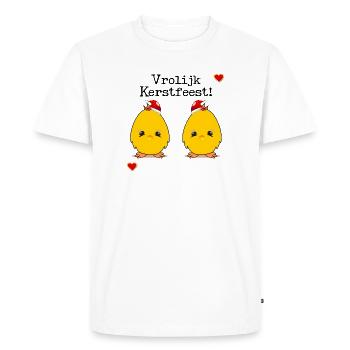 Joyeux Noël poussins - T-shirt Premium bio Homme - blanc - Devant - Nico (187cm)