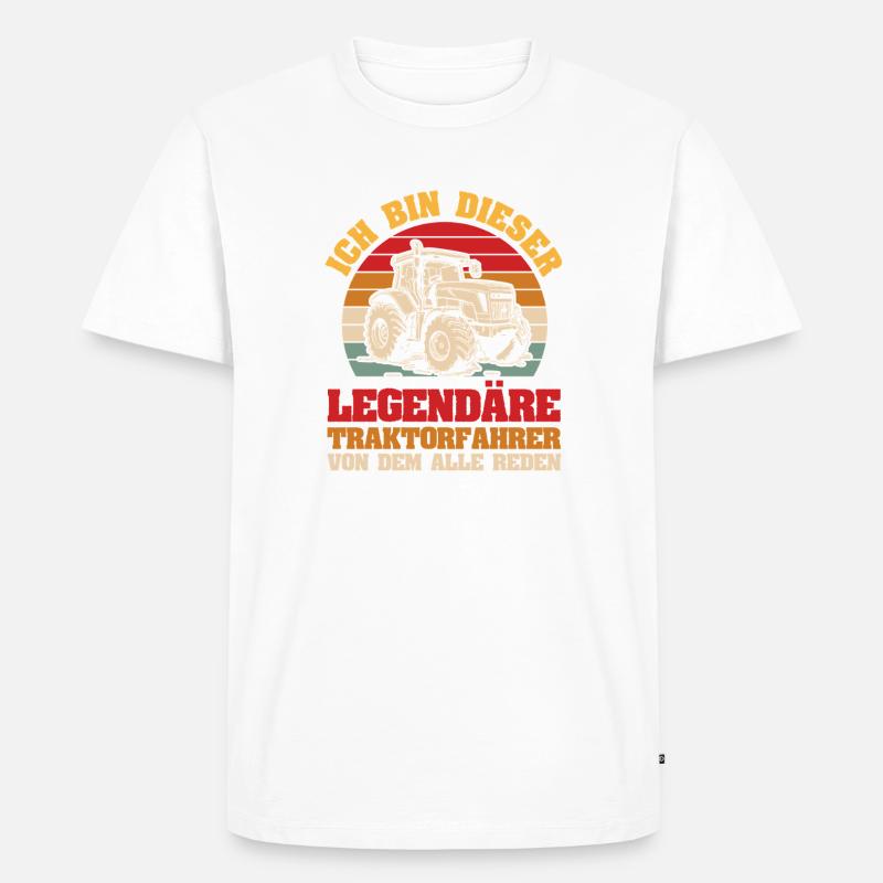 Landwirt Bauernhof Farmer Bauer Traktor - Männer Premium Bio T-Shirt - Weiß
