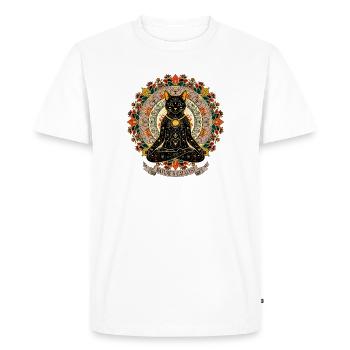 Nature Mandala Chat Wicca Ésotérisme - T-shirt Premium bio Homme - blanc - Devant - Nico (187cm)