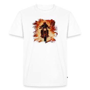 Flame Storm Motorcyclists - Men's Premium Organic T-Shirt - white - Front - Nico (187cm)
