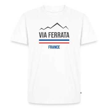 Via Ferrata France - T-shirt Premium bio Homme - blanc - Devant - Nico (187cm)
