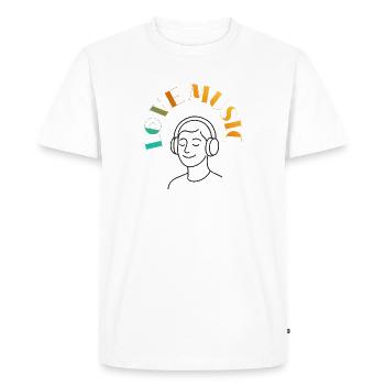Music is life - Men's Premium Organic T-Shirt - white - Front - Nico (187cm)