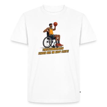 Wheelchair basketball player without restrictions - Men's Premium Organic T-Shirt - white - Front - Nico (187cm)