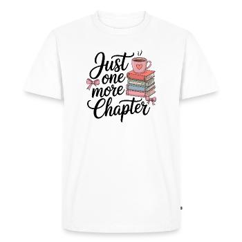 Just One More Chapter – Cozy Booklover Design - Men's Premium Organic T-Shirt - white - Front - Nico (187cm)