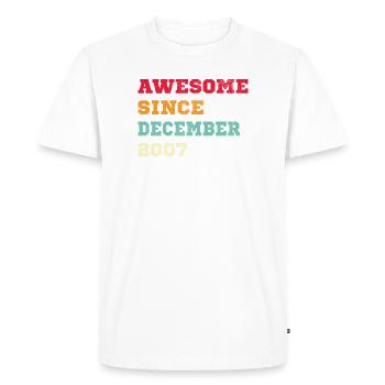 2007 Décembre Vintage Cadeau d’anniversaire - T-shirt Premium bio Homme - blanc - Devant - Nico (187cm)