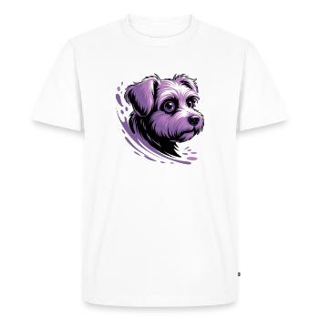 Portrait d’éclaboussure de chiot violet - T-shirt Premium bio Homme - blanc - Devant - Nico (187cm)